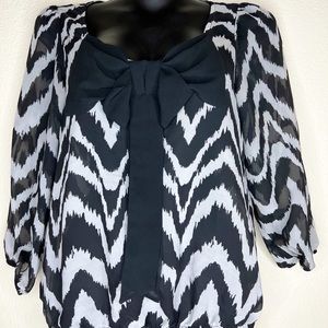 Black & White Bow Blouse